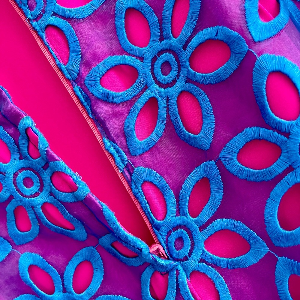 Rare!!! Lilly Pulitzer Pink/Blue/Purple Gorgeous Coctail Dress size 8 - Picture 12 of 16